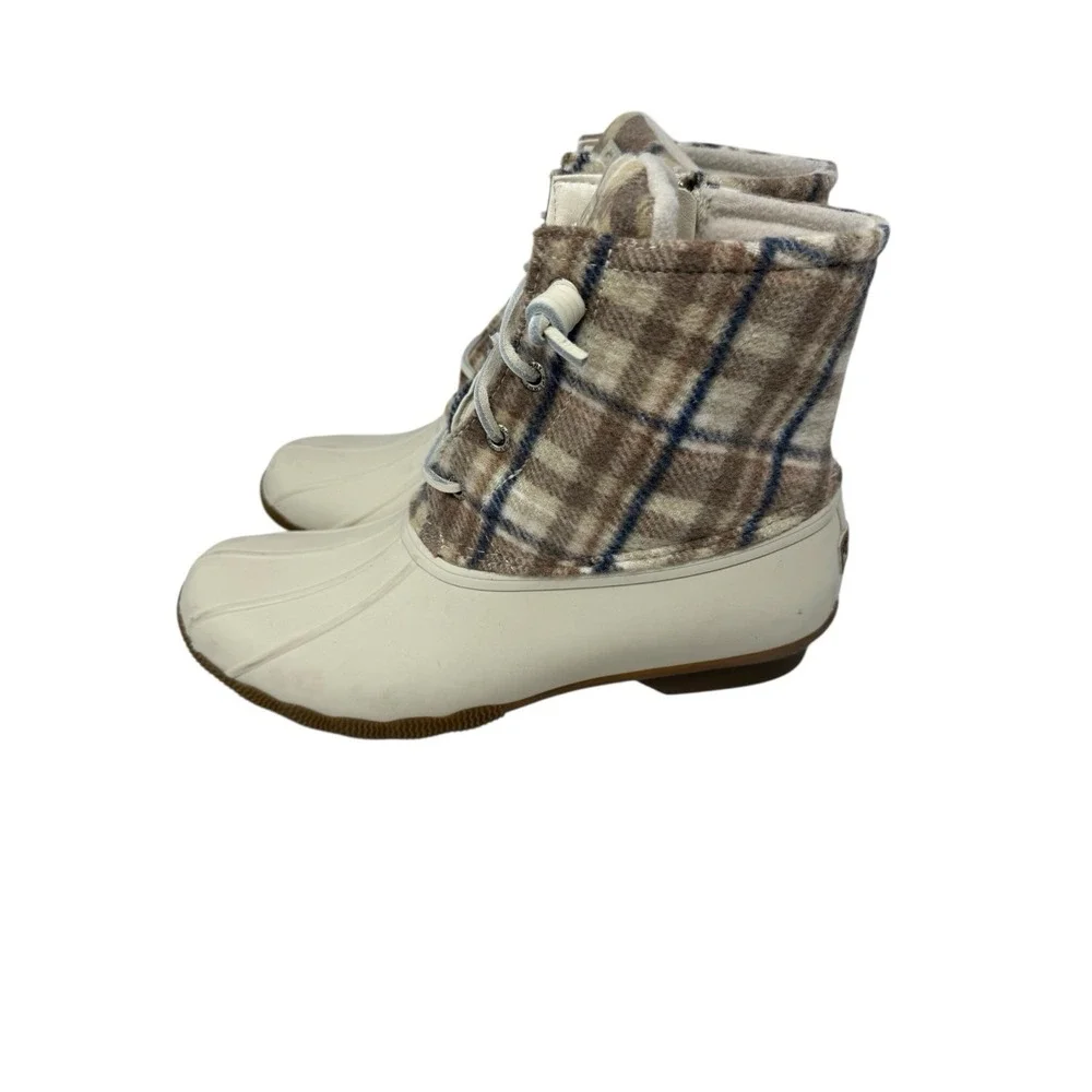 Sperry 🤑Women's 🖤Saltwater Plaid Wool  Waterproof Snow /rain‎ Duck Boots 10